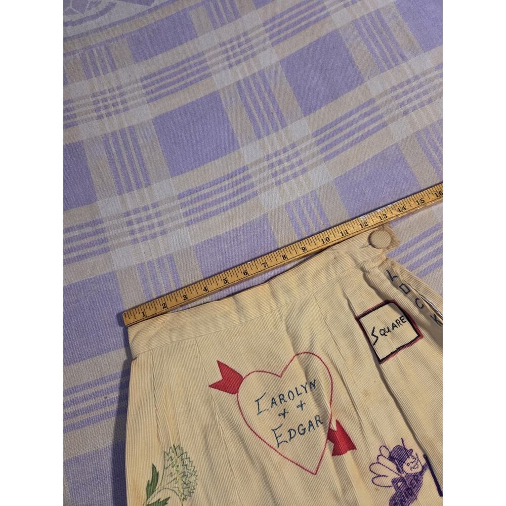 Vintage 1959 Senior Cord Skirt And Jacket Set Hand Drawn High School 50s 60s - Picture 7 of 16